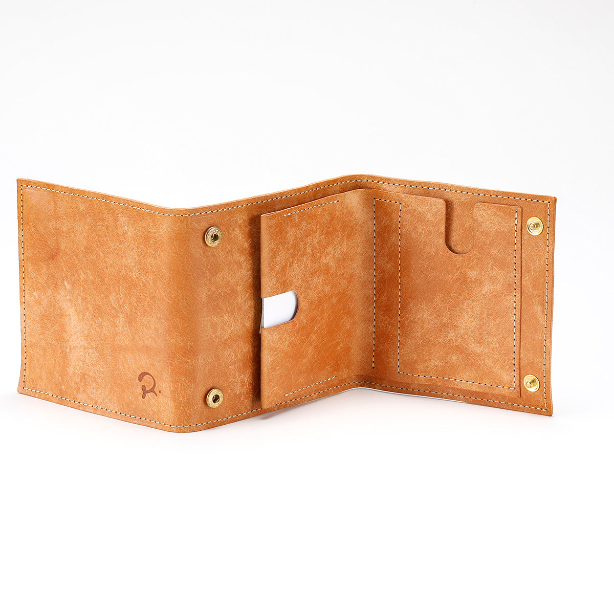 革製財布 （キャメル）国産ブランドバッグを生産してきた職人の手作り 